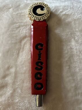 Rare Cisco Brewers Beer Tap Handle Indie IPA Nantucket MA Red Bar Pub, Man Cave